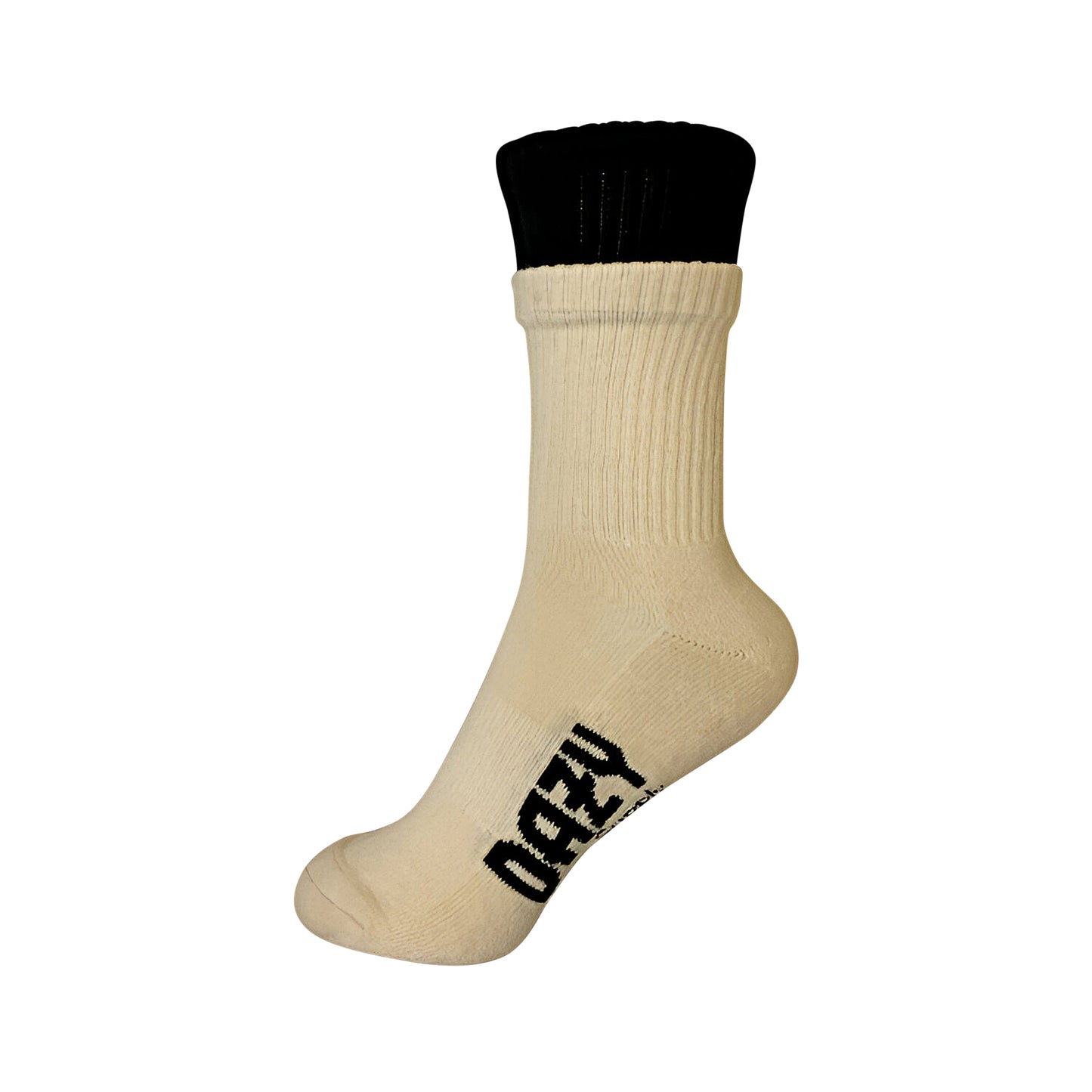 Beige Sock Black Cuff
