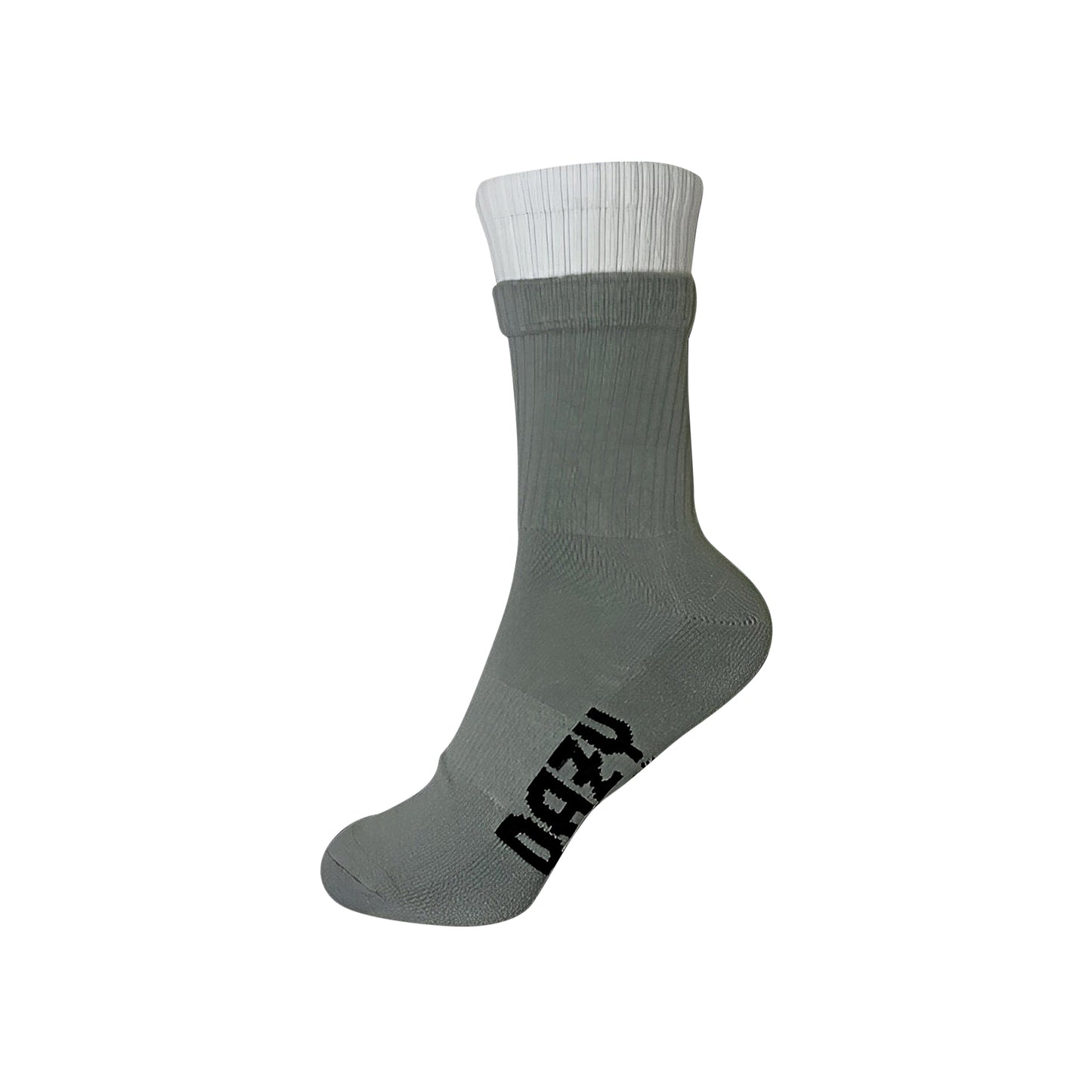 Grey Sock White Cuff