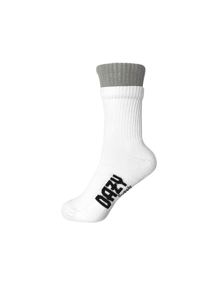 White Sock Grey Cuff
