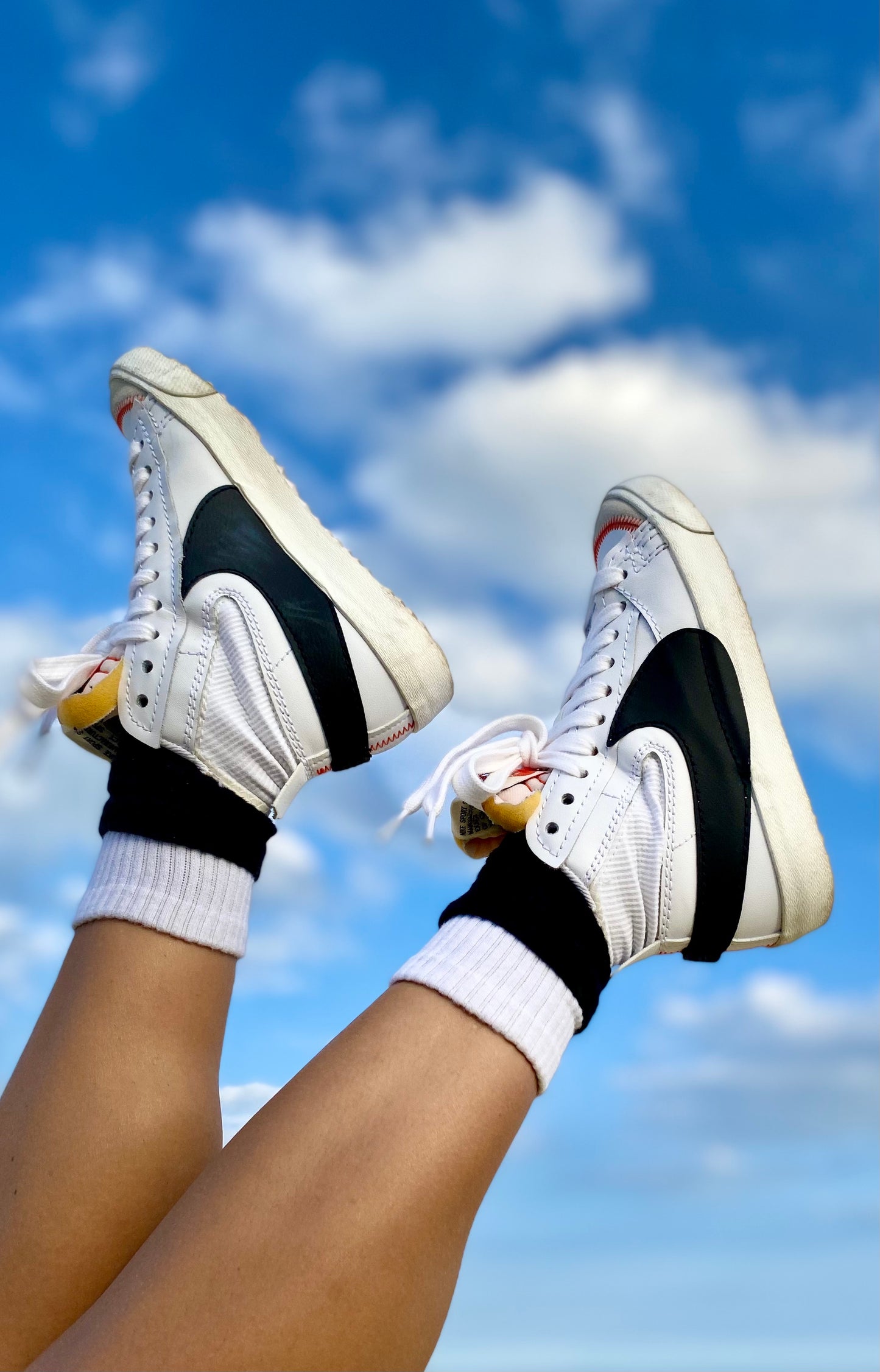 Grey Sock White Cuff